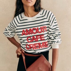 Sezane Amour Cafe Crème Striped Sweater